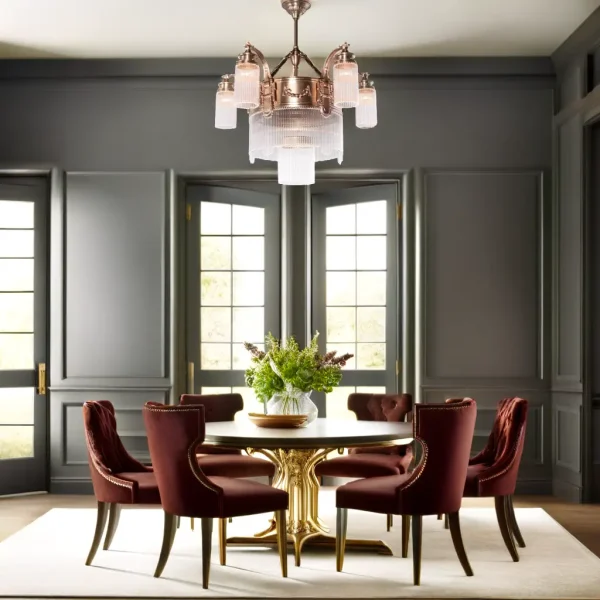 Strasbourg 5 armed chandelier - LED handmade brass chandelier - Image 7