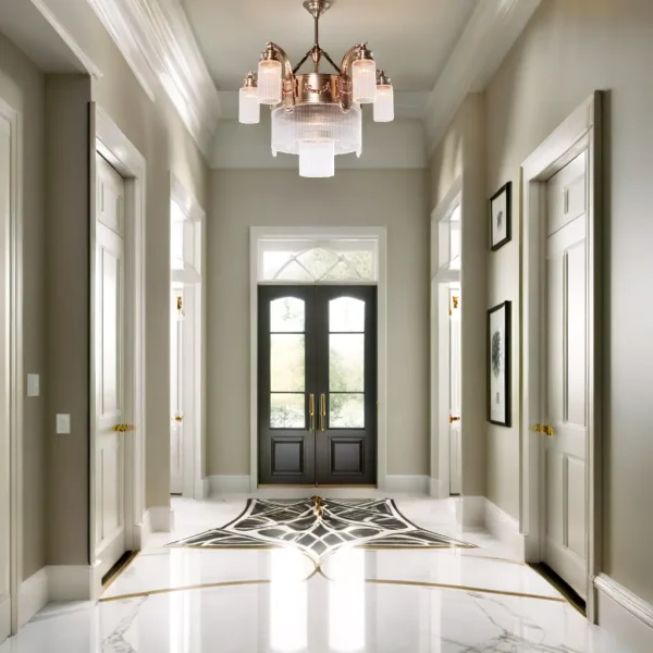 Strasbourg 5 armed chandelier - LED handmade brass chandelier - Image 10