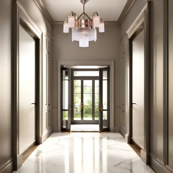Strasbourg 5 armed chandelier - LED handmade brass chandelier - Image 11
