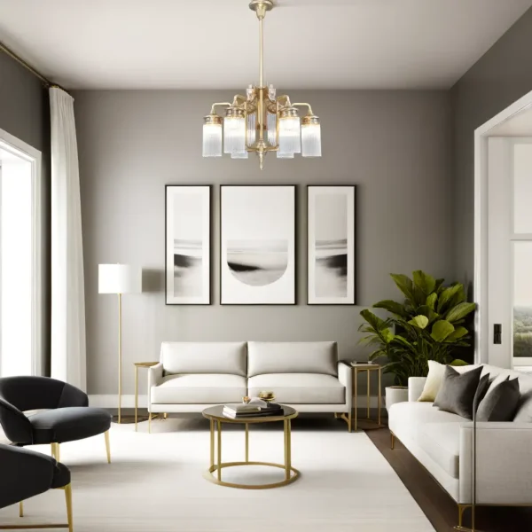 Triest 6 armed chandelier - LED handmade brass chandelier - Image 10