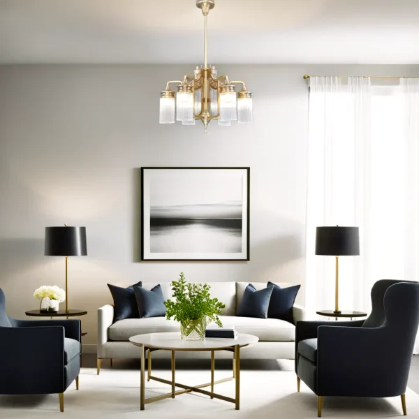 Triest 6 armed chandelier - LED handmade brass chandelier - Image 11