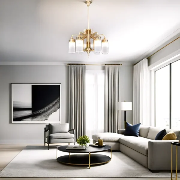 Triest 6 armed chandelier - LED handmade brass chandelier - Image 15