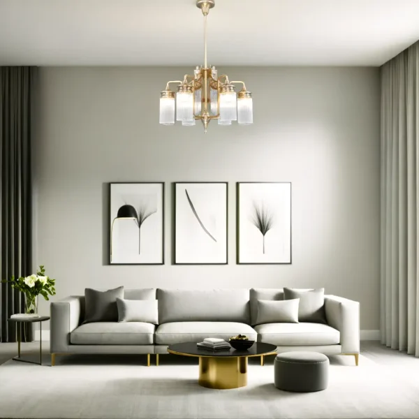 Triest 6 armed chandelier - LED handmade brass chandelier - Image 16