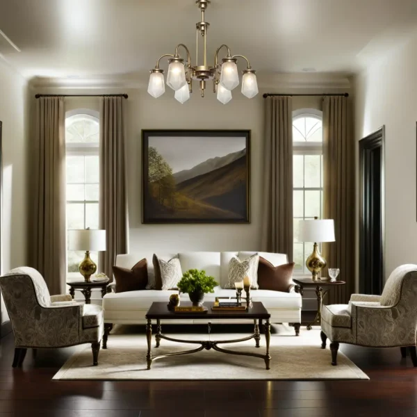 Tyrol 6 armed chandelier - LED handmade brass chandelier - Image 12