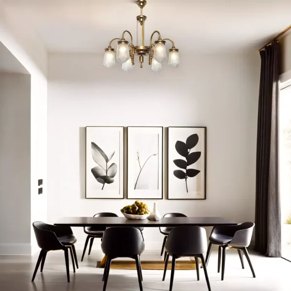 Tyrol 6 armed chandelier - LED handmade brass chandelier - Image 14
