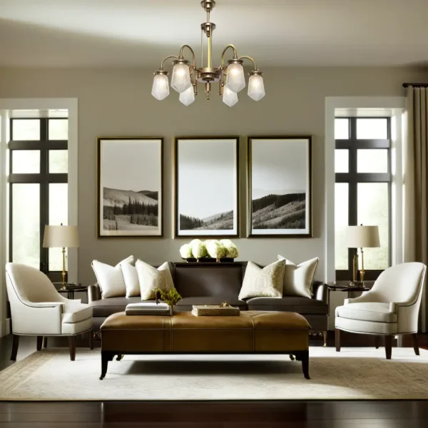 Tyrol 6 armed chandelier - LED handmade brass chandelier - Image 15