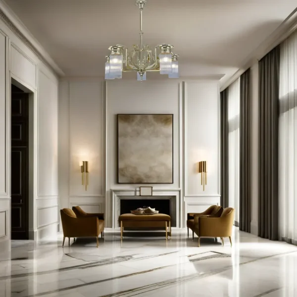 Venice 5 armed chandelier - LED handmade brass chandelier - Image 8