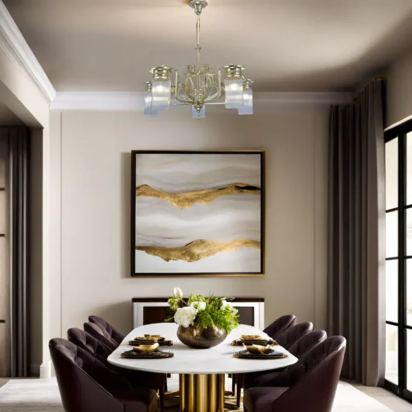 Venice 5 armed chandelier - LED handmade brass chandelier - Image 10