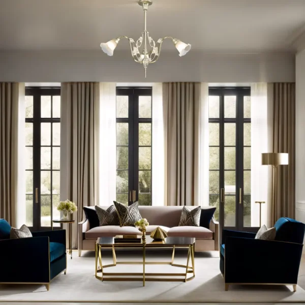 Verona 3 armed chandelier - LED handmade brass chandelier - Image 11