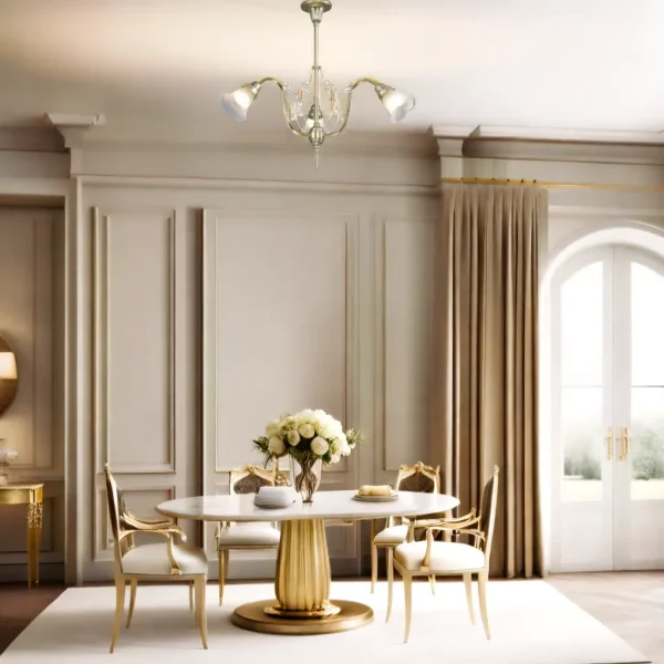 Verona 3 armed chandelier - LED handmade brass chandelier - Image 12