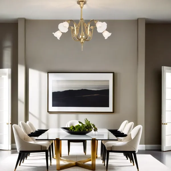 Verona 5 armed chandelier - LED handmade brass chandelier - Image 6