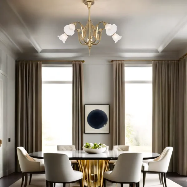 Verona 5 armed chandelier - LED handmade brass chandelier - Image 7